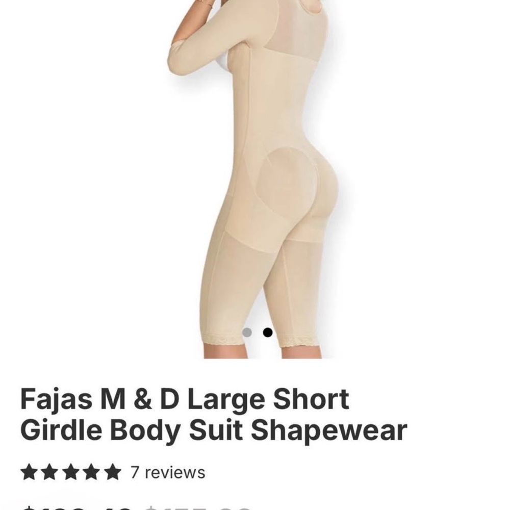 Women's Cream Short Girdle Bodysuit Shapewear- Faja Colombiana